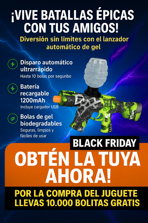 Pistola de Hidrogel Modelo:  Ak 47 + 10.000 Bolitas gratis