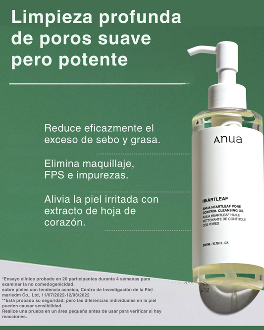 [ANUA](Aceite Limpiador Control de Poros, 200 ml)Heartleaf Pore Control Cleansing Oil –